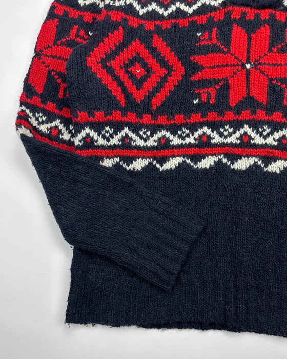 Polo RL Patterned Knitted Shawl Collar Sweater (L)