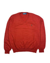 Polo Ralph Lauren Burnt Orange V-neck Sweater (XL)