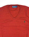 Polo Ralph Lauren Burnt Orange V-neck Sweater (XL)