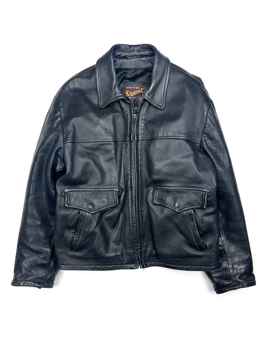 Stewart Black Leather Jacket (XL)