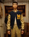 Blue and Creme M Varsity Jacket (M/L)