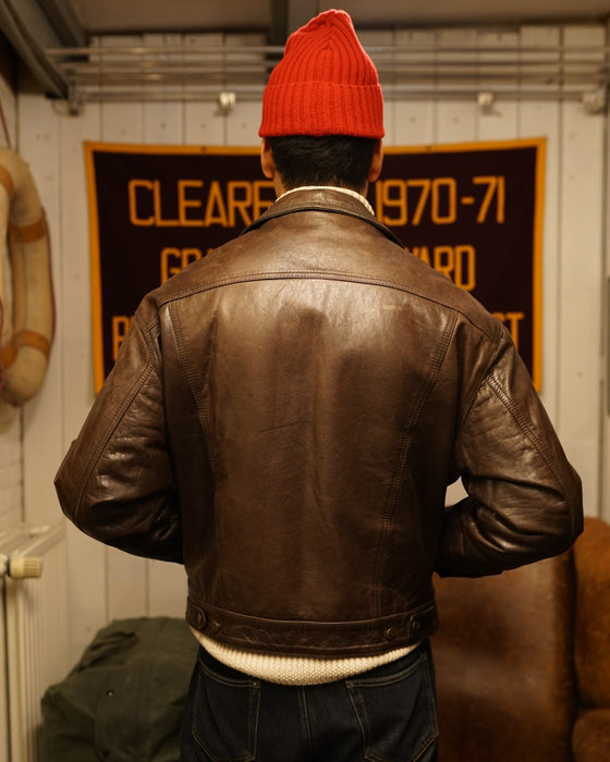 Levi's Leather Trucker Jacket Brown (XL)