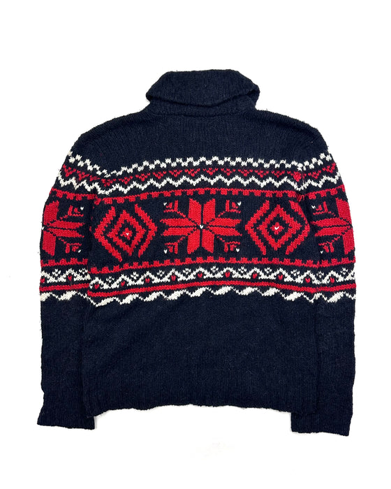 Polo RL Patterned Knitted Shawl Collar Sweater (L)