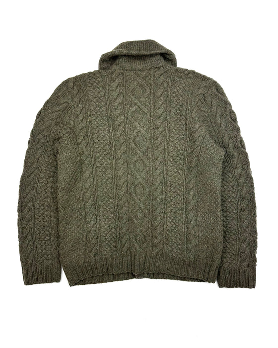 Polo Ralph Lauren Moss Green Hand Knitted Cardigan (XL)