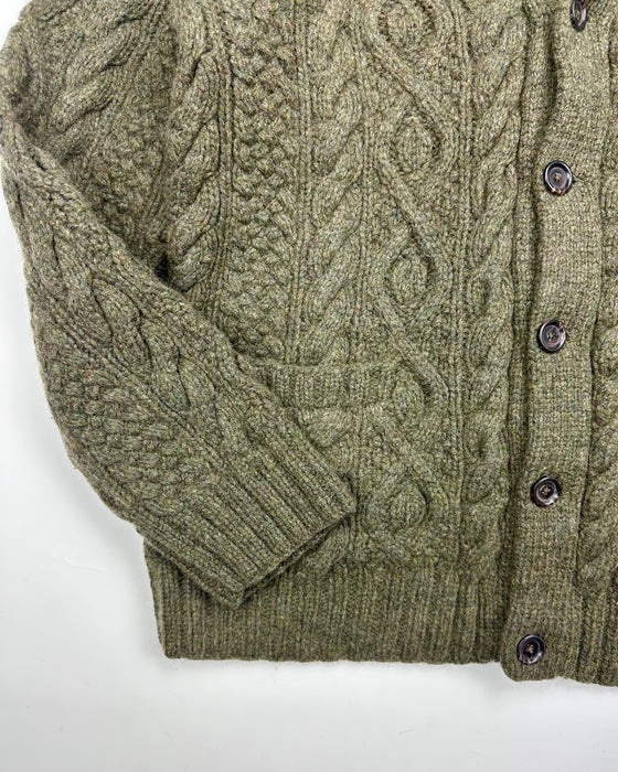 Polo Ralph Lauren Moss Green Hand Knitted Cardigan (XL)
