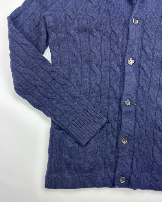 Polo Ralph Lauren Navy Blue Lambswool Cardigan (L)