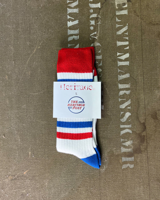 Heritage 9.1 Heritage Post White Red Blue Socks