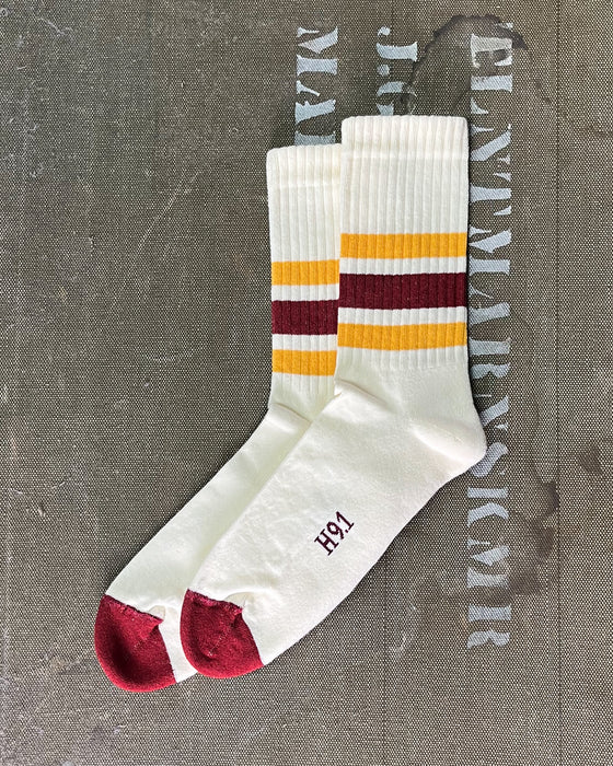 Heritage 9.1 Rucker White Yellow Red Yellow Socks