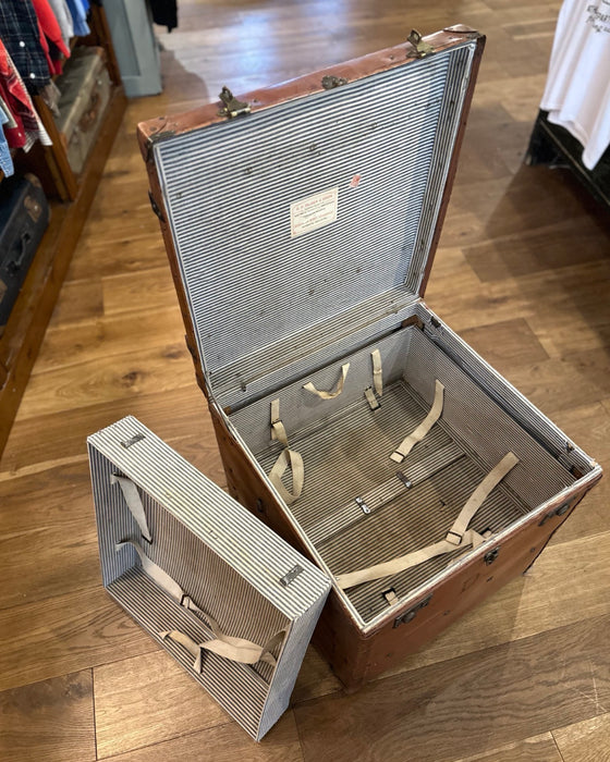 1930s Dutch Leather and Wood Travel Case